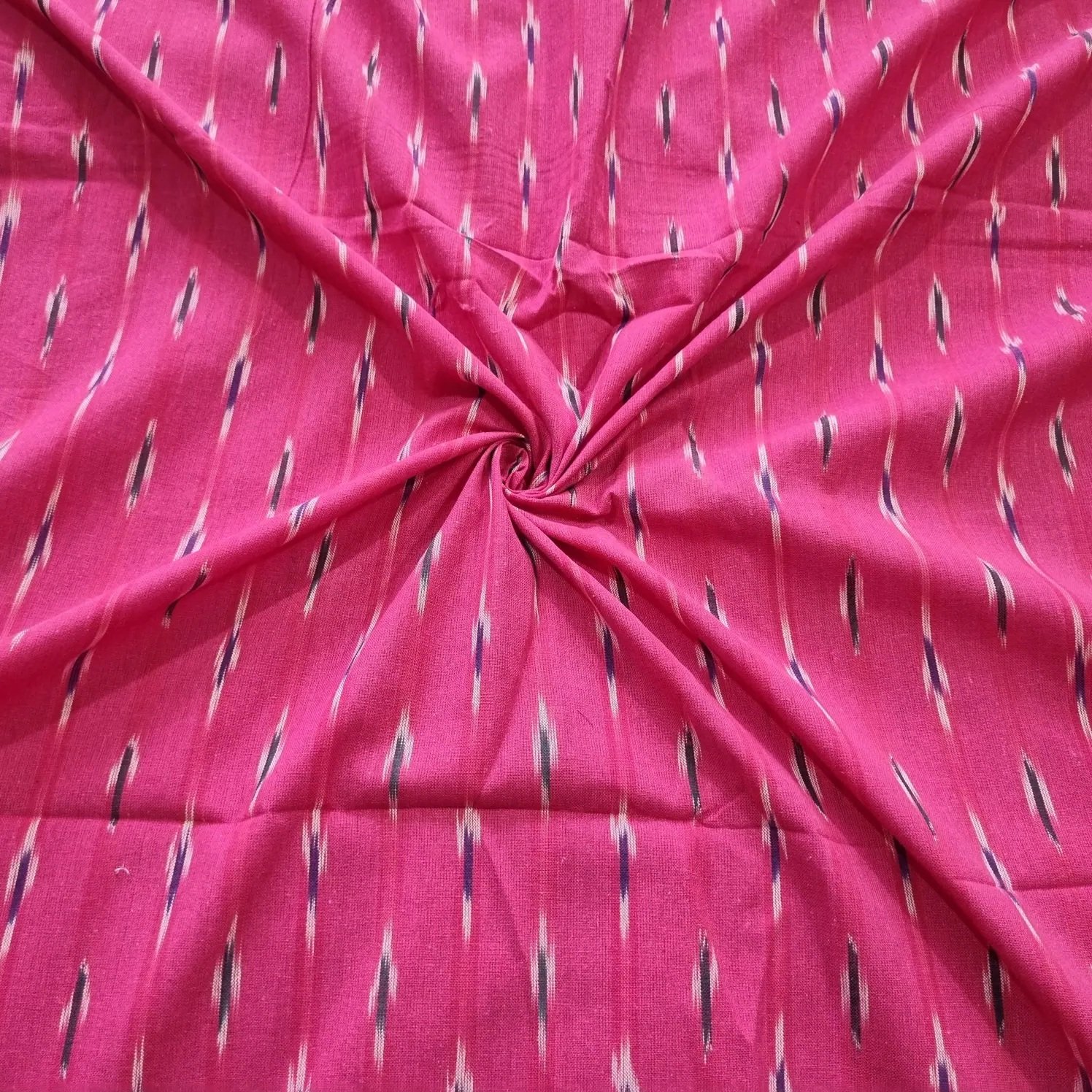 2025/09/1000377512.jpg Pure Cotton Fabric – Handwoven Ikat Design - Image 1