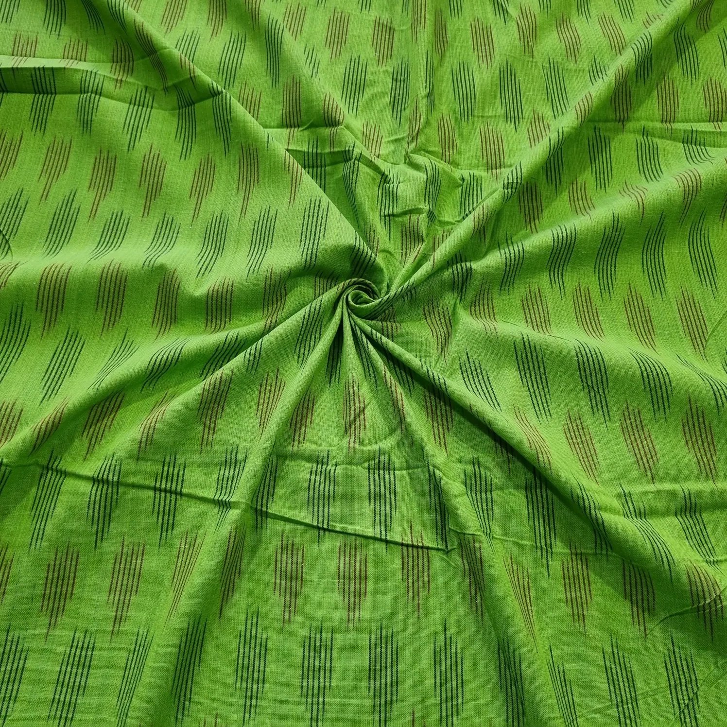 2025/09/1000377521.jpg Pure Cotton Fabric – Handwoven Ikat Design - Image 1