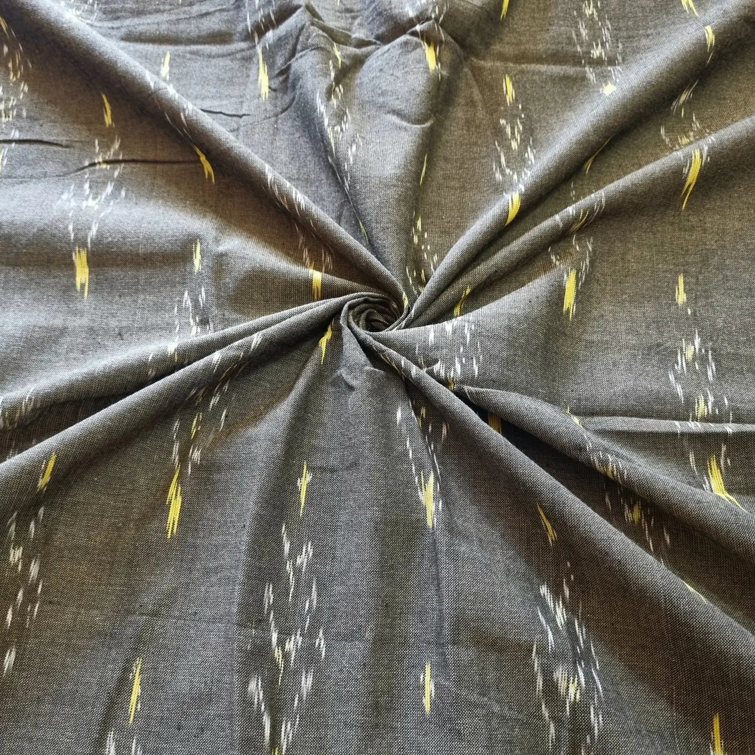 2025/09/1000377535.jpg Pure Cotton Fabric – Handwoven Ikat Design - Image 1