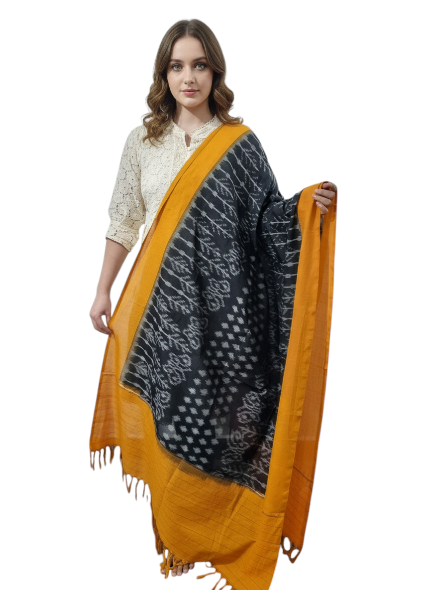 2025/09/1000381587.png Pure Cotton Pochampally Dupatta handwoven - Image 1