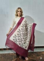 Pure Cotton Pochampally Dupatta handwoven