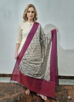 Pure Cotton Pochampally Dupatta handwoven - Image 2