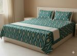Authentic Pochampally Ikat Bedsheet – King Size 9x7 ft with 2 Pillow Covers | Handwoven - Image 2