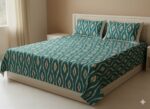 Authentic Pochampally Ikat Bedsheet – King Size 9x7 ft with 2 Pillow Covers | Handwoven