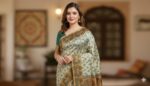 Premium Swastik fancy Silk Saree with Matching Blouse Piece - Image 2