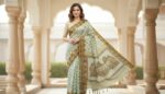 Premium Swastik fancy Silk Saree with Matching Blouse Piece - Image 3