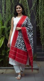THELIYA RUMAL DOUBLE IKAT DUPPATA - Image 3