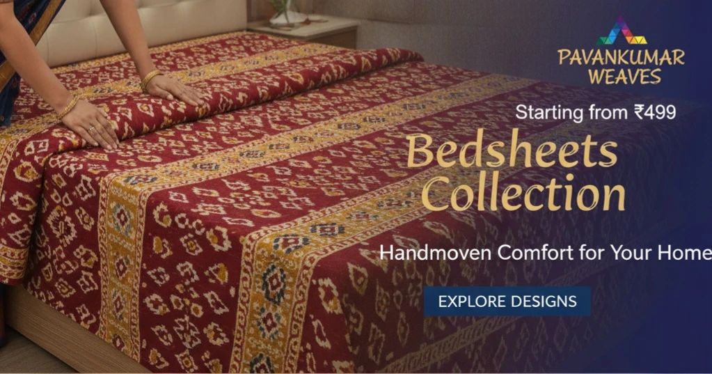 Pochampally Bedsheets - PAVANKUMARWEAVES
